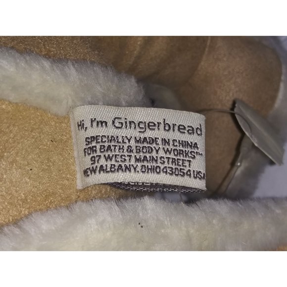 Bath & Body Works Gingerbread Stuffed Suede Tan Bear Christmas Plush Collectible - Picture 6 of 11